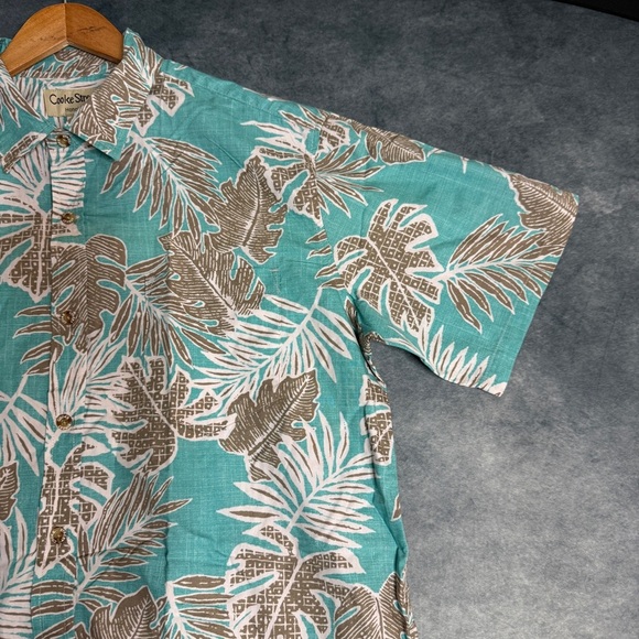 Vintage Cooke Street Shirt Mens Size L Floral Palm Tree Print Hawaiian Beach - Picture 4 of 16